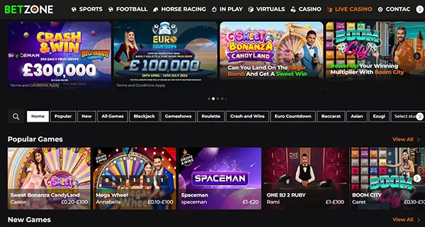 Betzone banking options